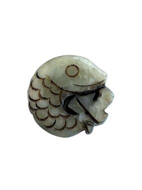 Carved Jade Asian Fish Pendant